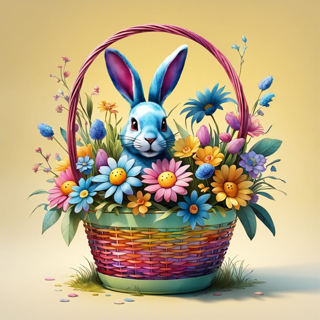 Easter bunny egg basket