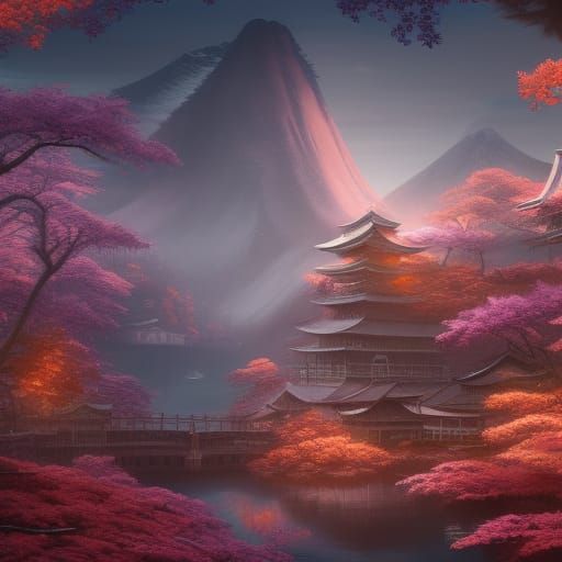 Detailed Matte Painting of Japan in 8K