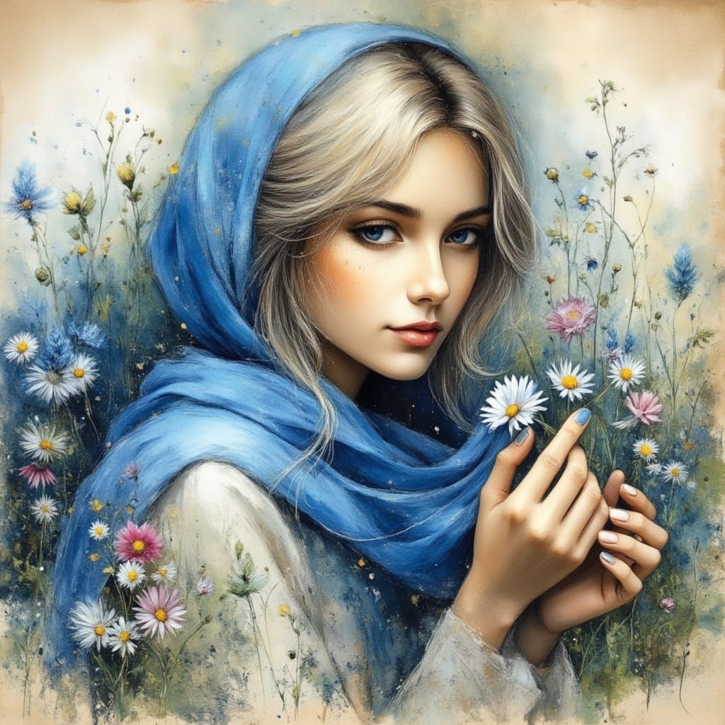 The blue scarf