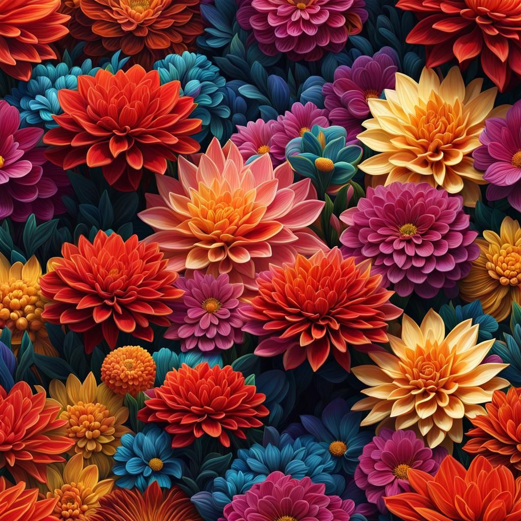 Fibonacci flower fractal design