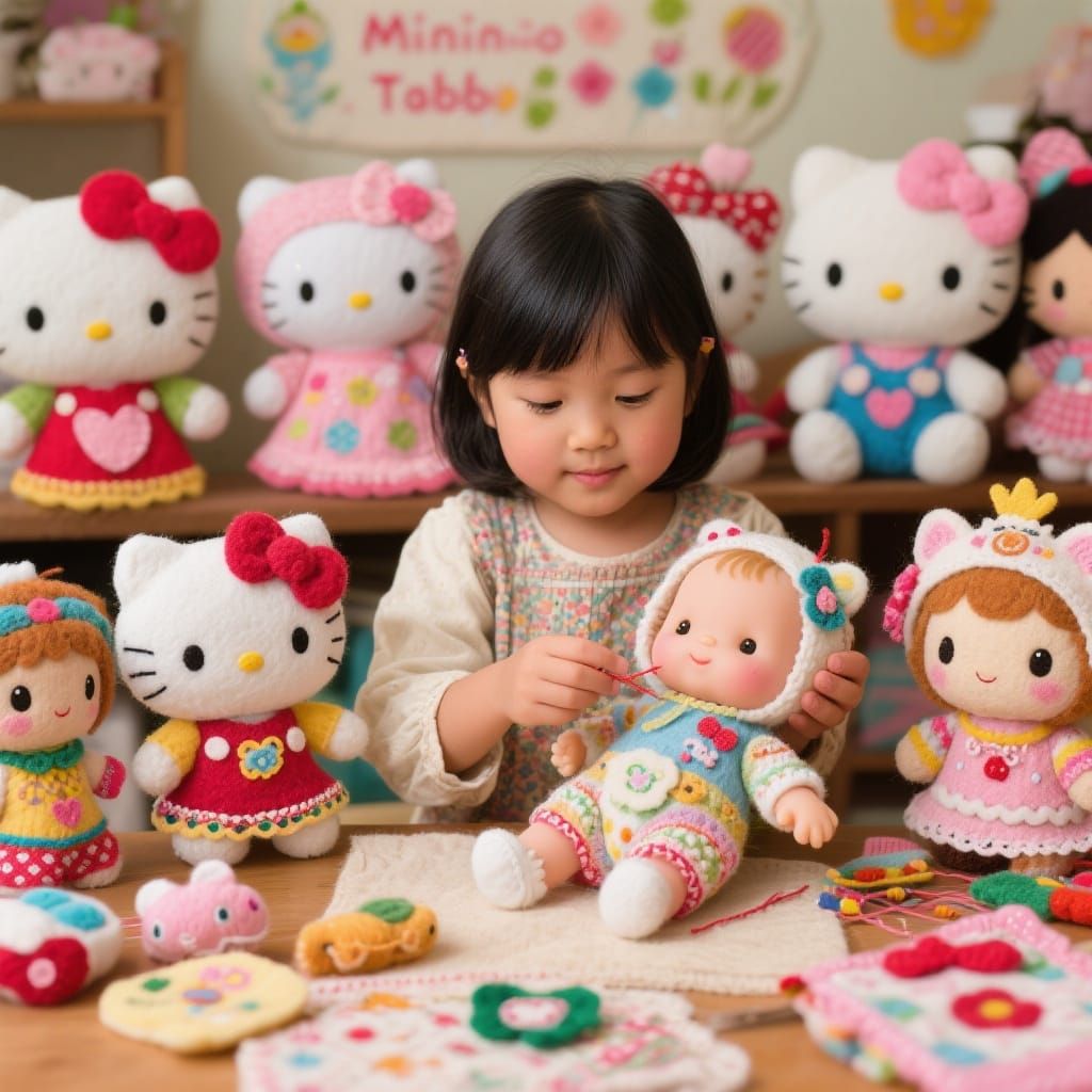 Handmade Hello Kitty Dolls: A Child's Craft