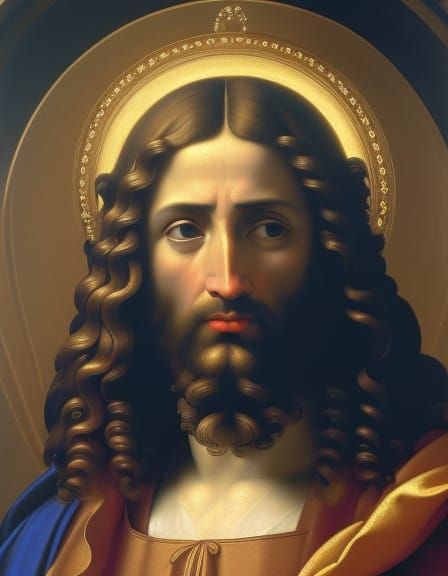 Jesus Christ Portrait in Baroque Style