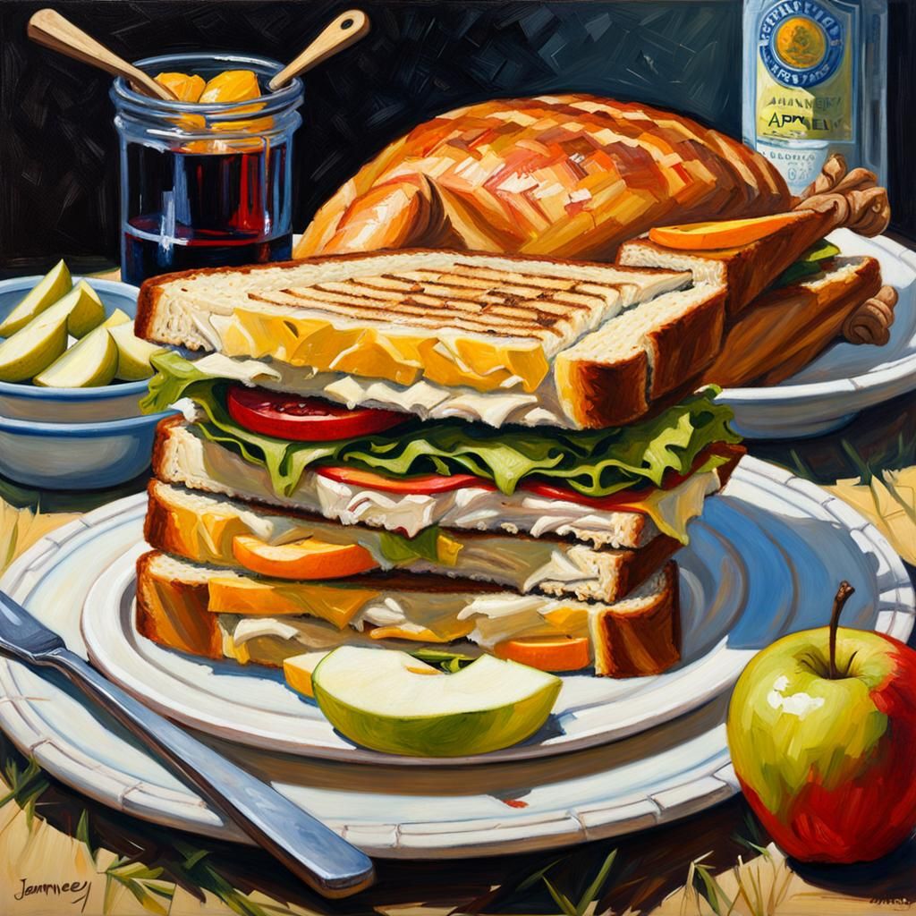 Turkey and apple grilled sandwich