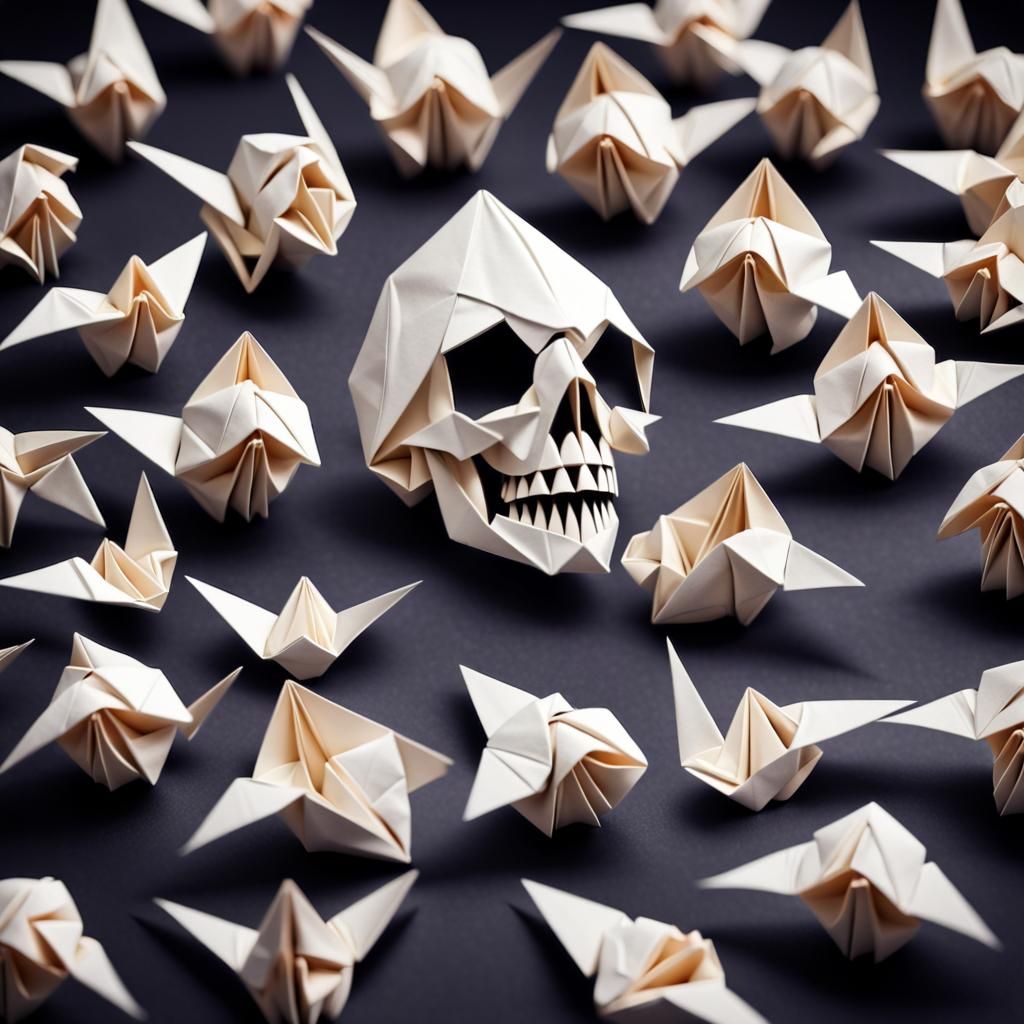 Origami Death: Papercraft in 8K Resolution