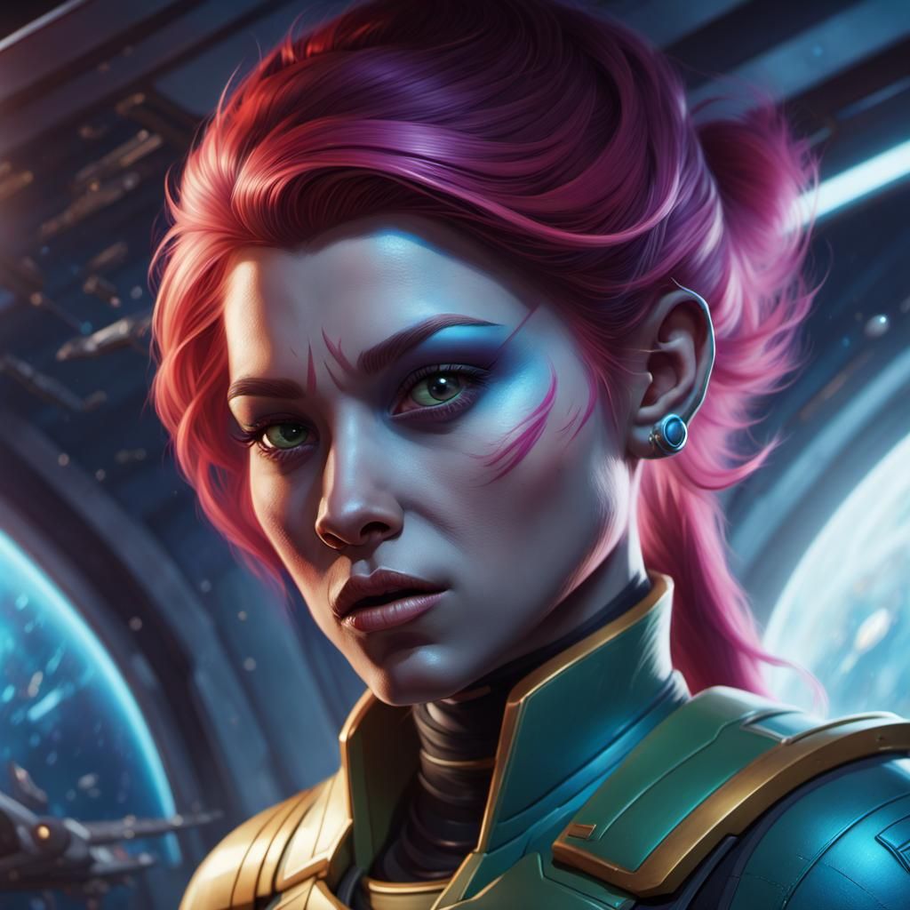 Epic cinematic artwork. total shot From Futurama "Turanga Le...