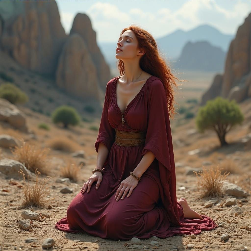 Mary Magdalene in Euphoric Reverence, Ancient Landscape