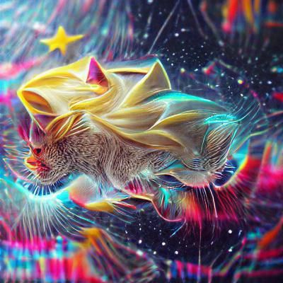 Super Sonic Kitty Cat: Holographic Cosmic Illustration