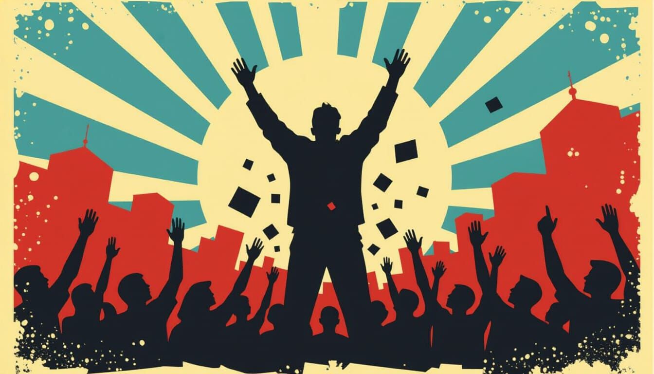 Triumph Over Oppression Poster in Shepard Fairey Style