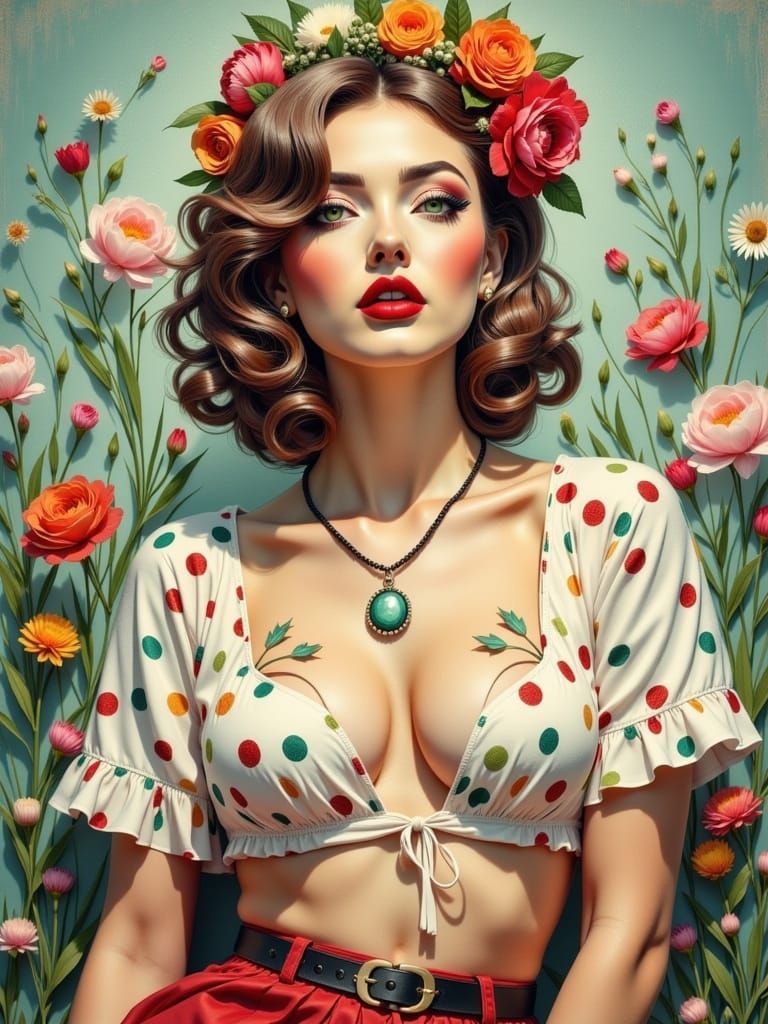 Miss March Blossoms into Spring in Vibrant Pinup Style