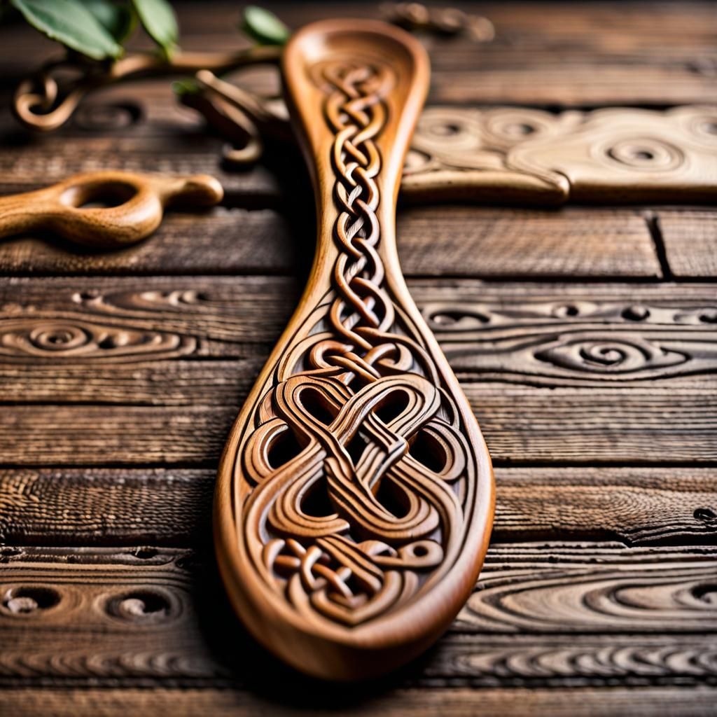 Celtic Knotwork Love Spoon Folk Art