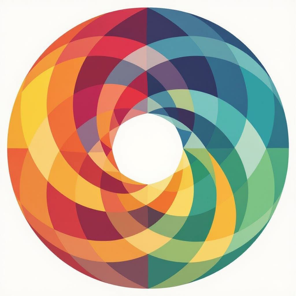 Colorful Venn Diagram with Intricate, Minimalist Design