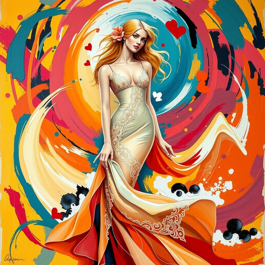 Goddess in Fauvist Style of Henri Matisse