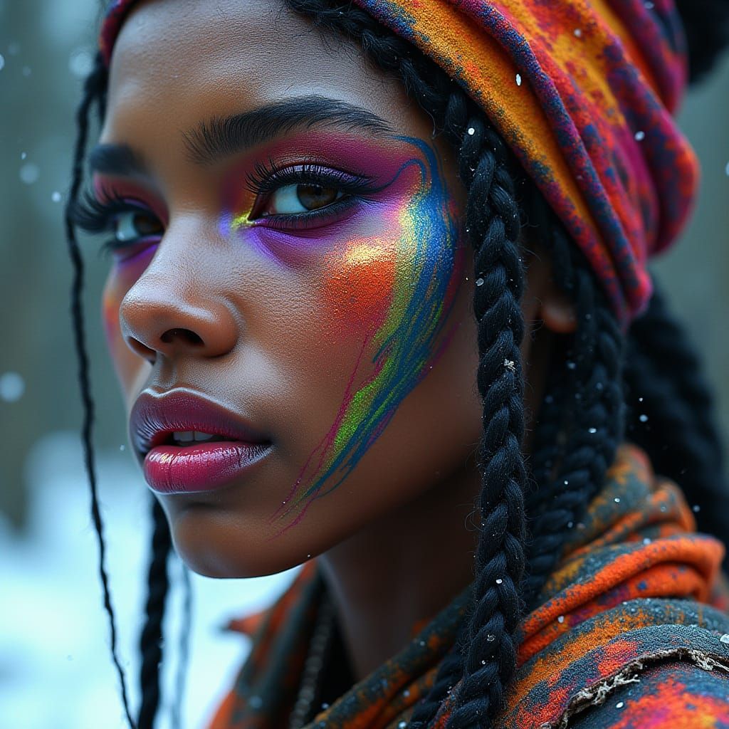 Powerful African Shaman in Gritty Fantasy Landscape