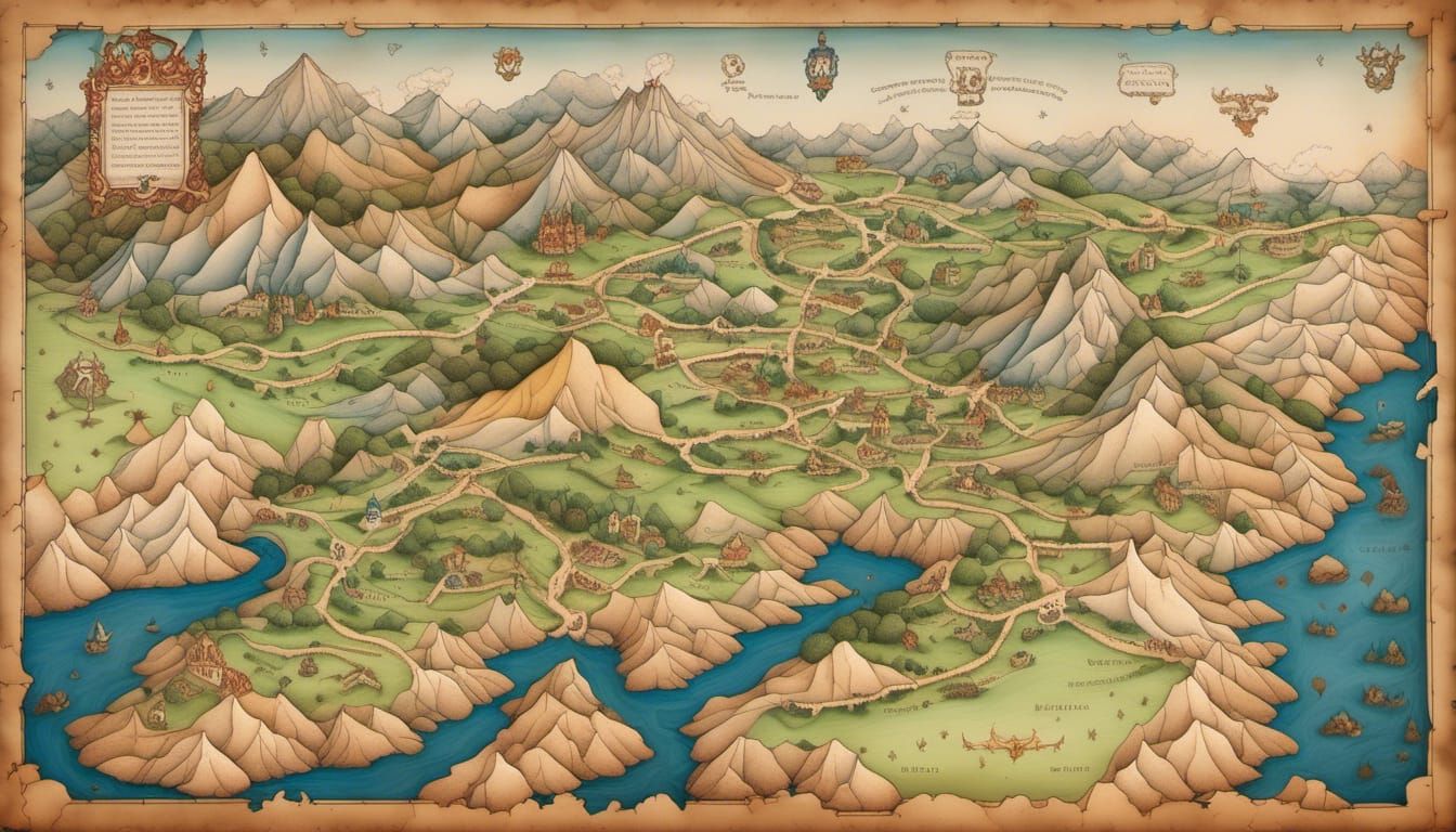 Renaissance Map of Montara Sierpento: Estates and Villages