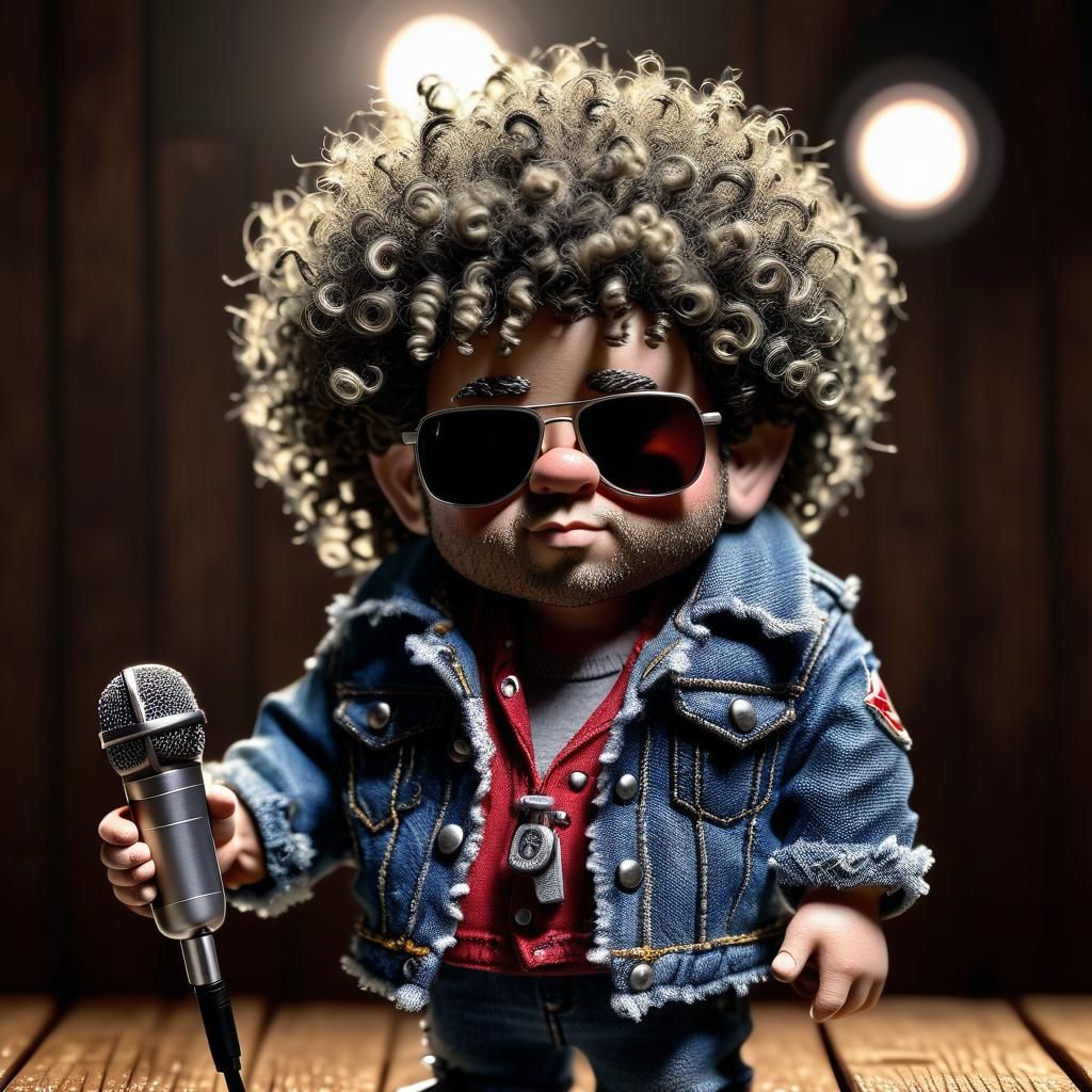 Gnome Toddler Rock Star in Cinematic Style