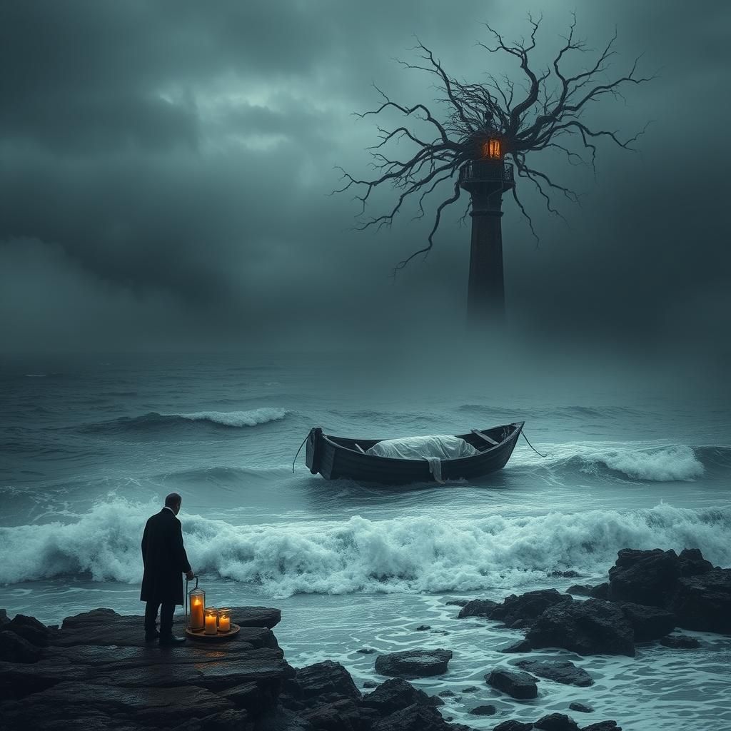 Melancholic Farewell on a Rocky Coastline