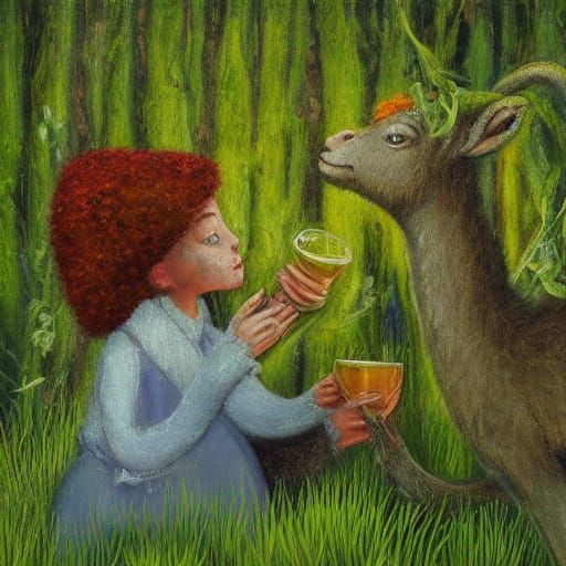 A young nun drinks alcohol