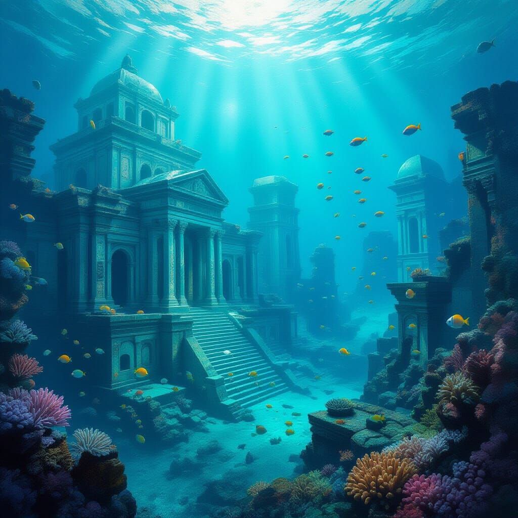 Submerged Celestial City in Alien Ocean