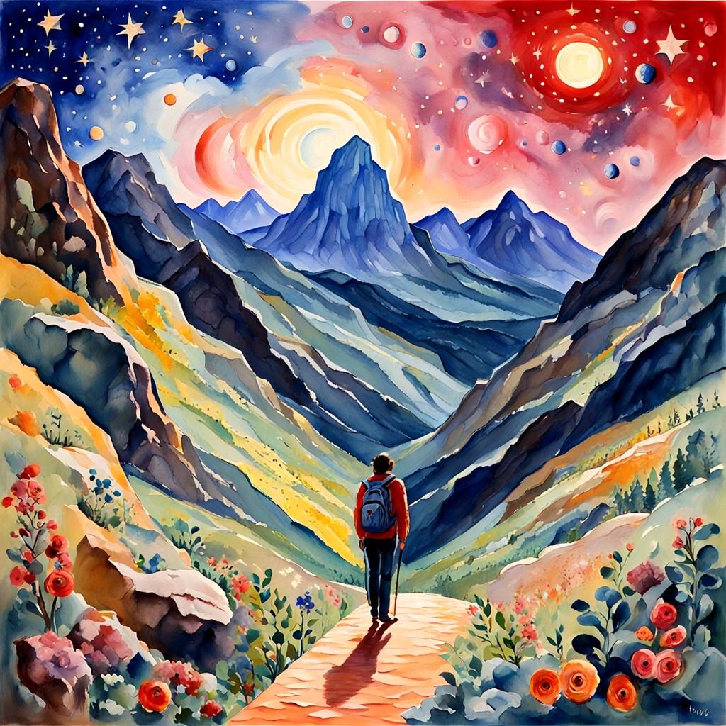 Epic Impressionist Sky in Gouache Style