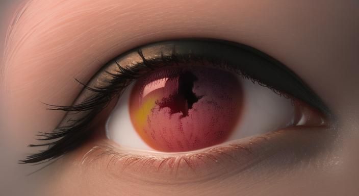 Surreal Alien Spider Eyes in Peach Sandstorm