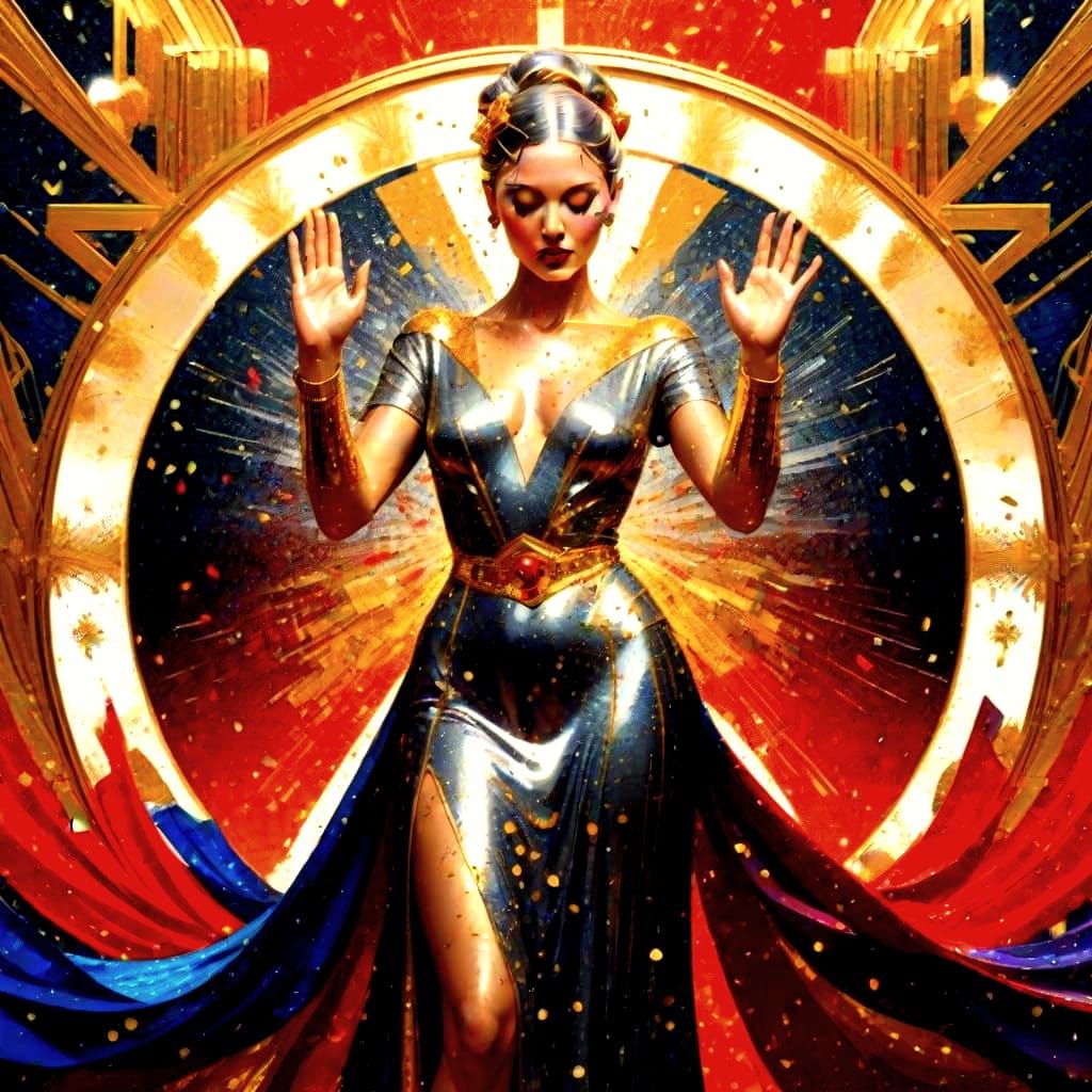 Hyperrealistic Masterpiece in Triadic Colors