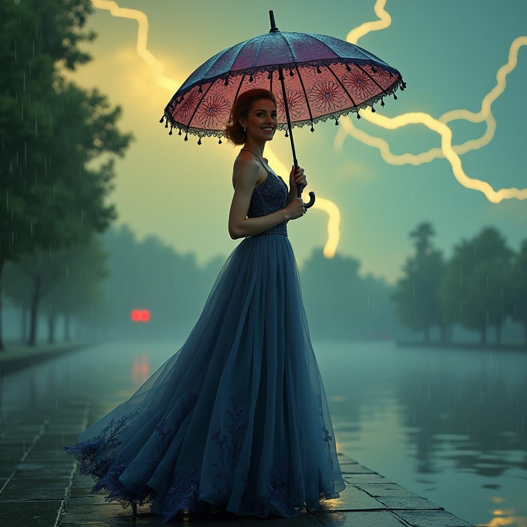 Elegant Woman Portrait in Art Nouveau Style