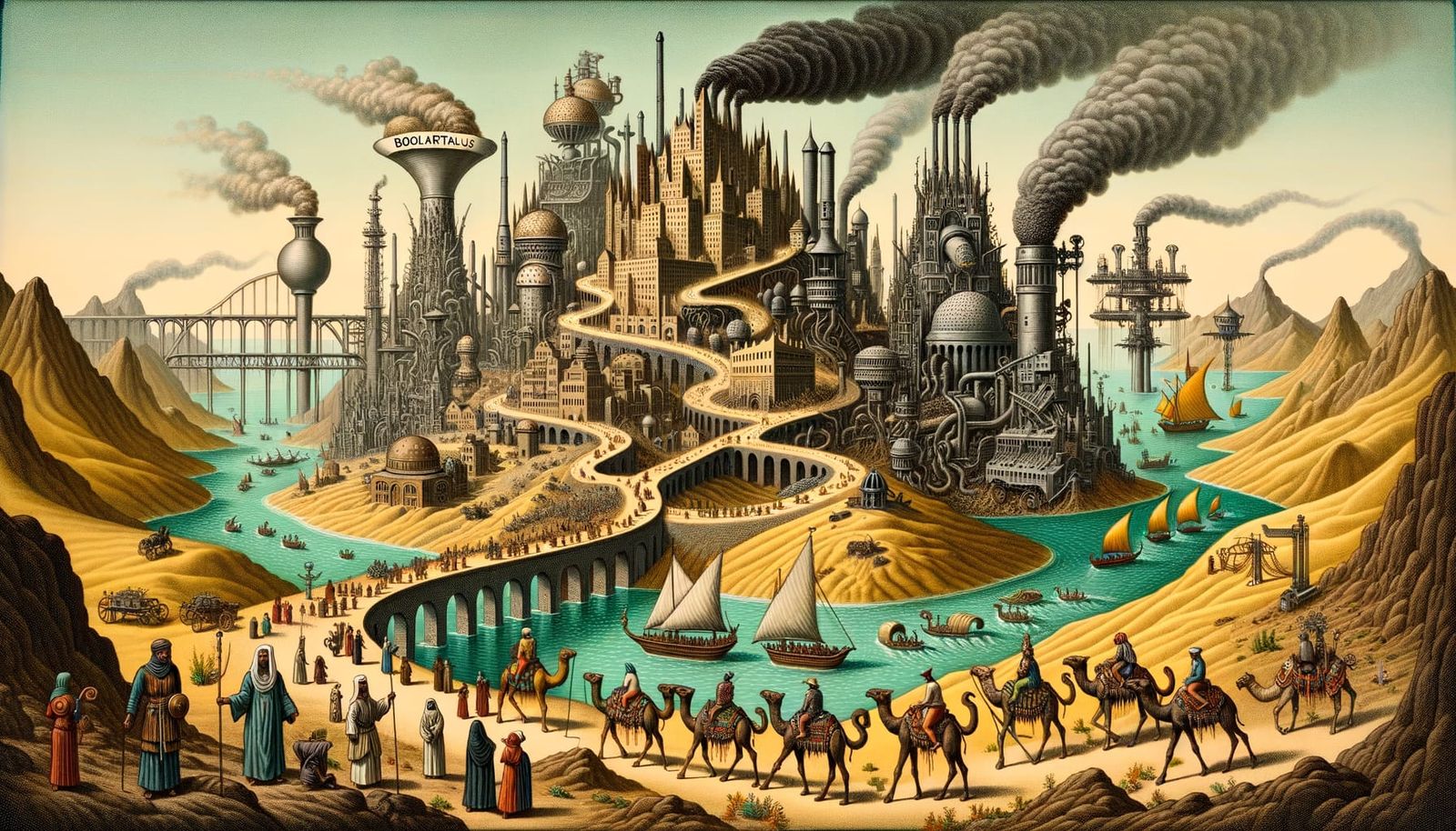 Comedic Middle Ages Political Map Illustration