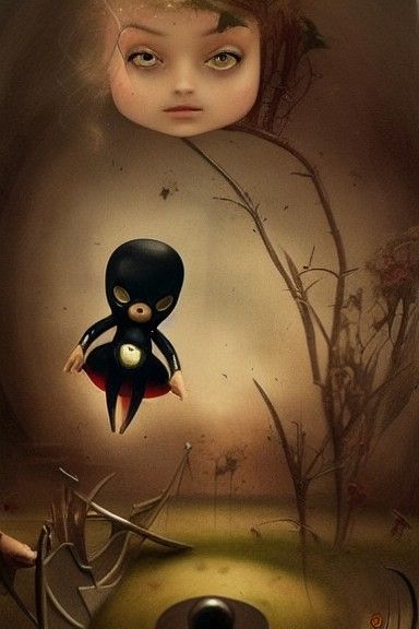 Black Widow Action Scene as Renaissance Surrealism