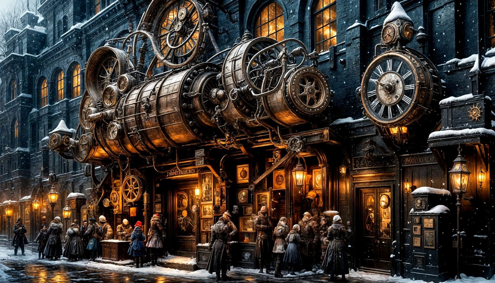 Steampunk Winter Wonderland in Gilded Age Opulence