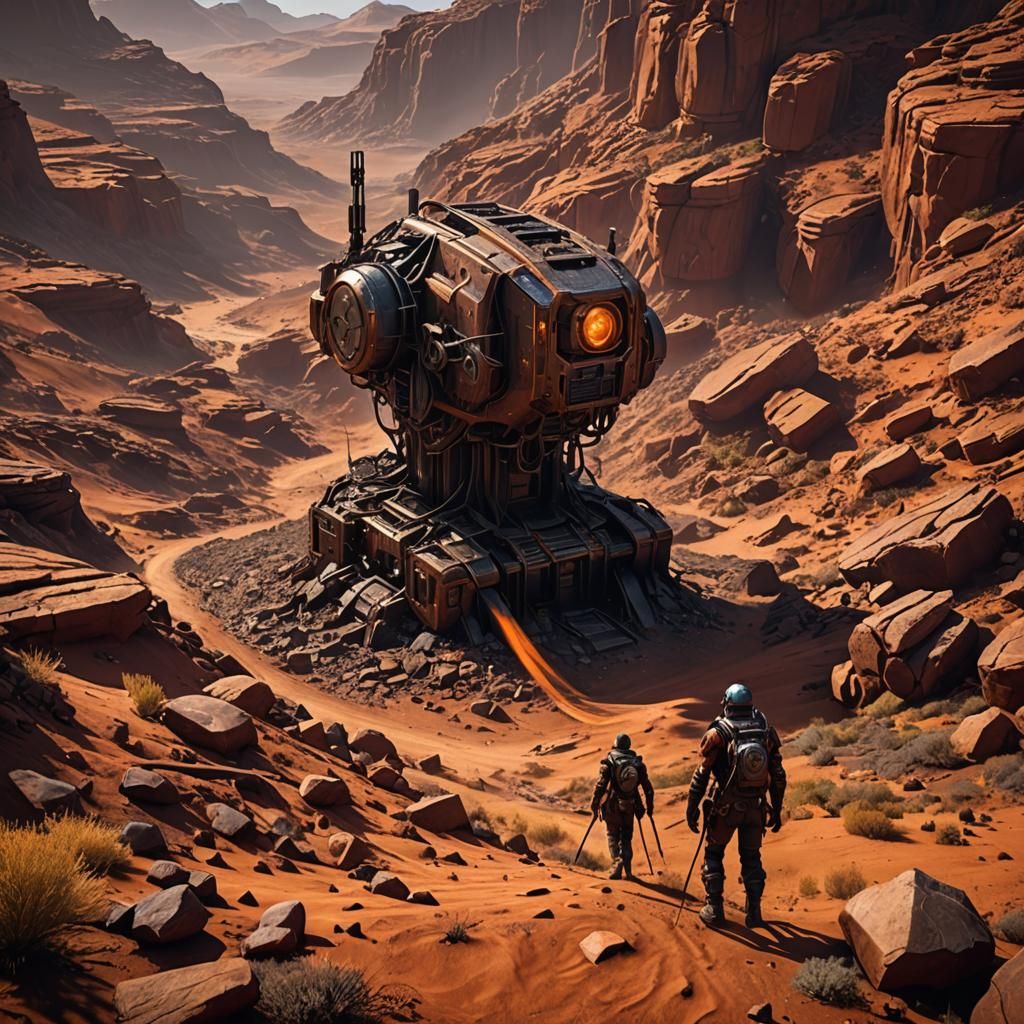 Android Enslaved in Barren Wasteland: Matte Painting