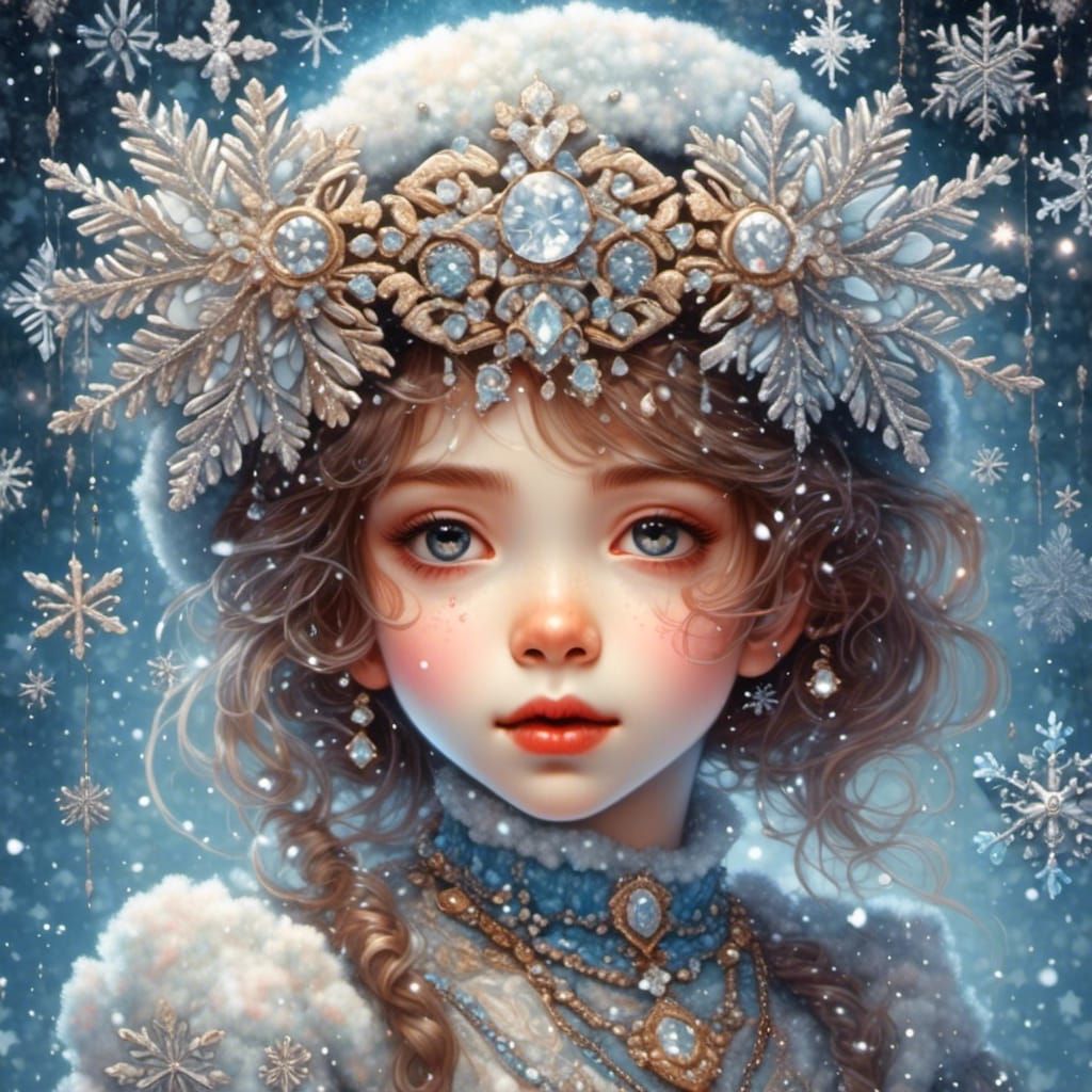 A Victorian  girl  in snow