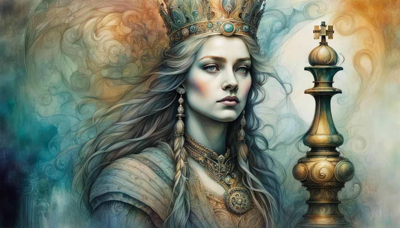 Chess Queen in Ethereal Surrealist Style