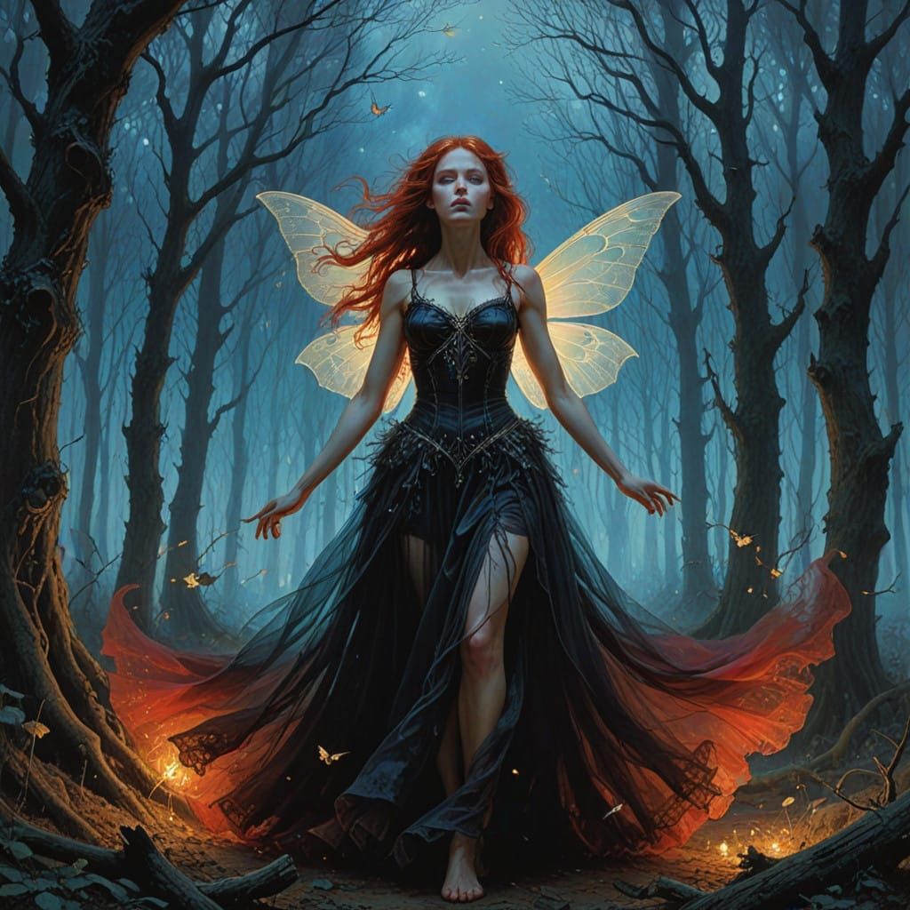 Mystical Redhead Witch Dominates Fantastical Forest