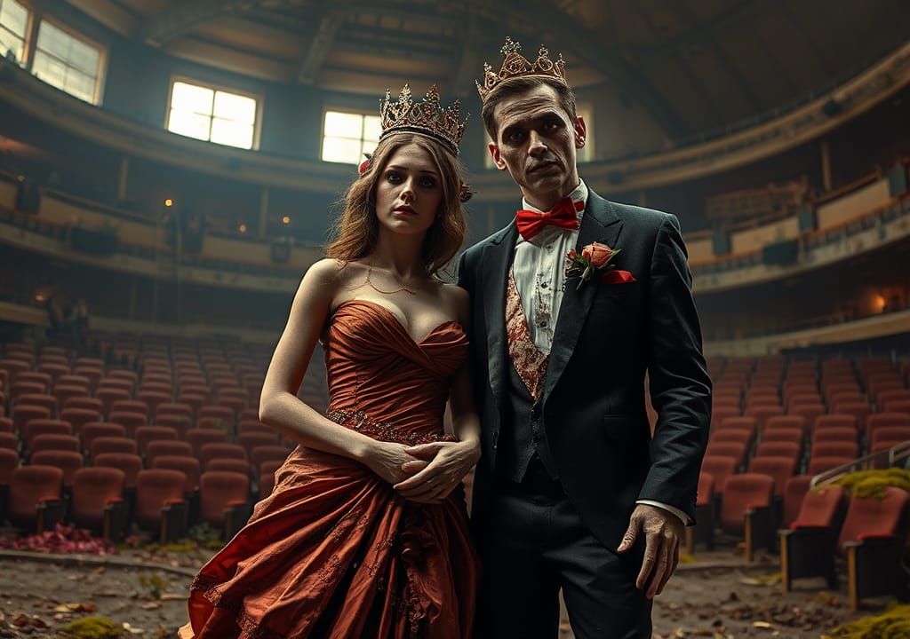 Undead Prom Royalty in Post-Apocalyptic Ruins