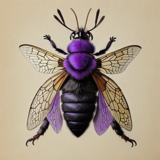 Giant Wasp with Purple Saddle and Reins