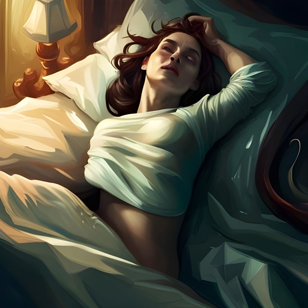 Eerie Fantasy: A Sick Woman in Bed