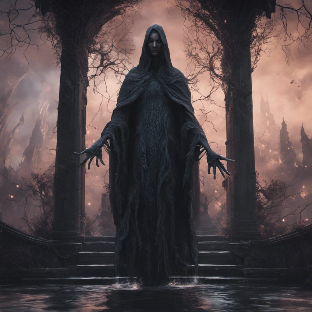 Ghostly Figure in Detailed Matte Painting