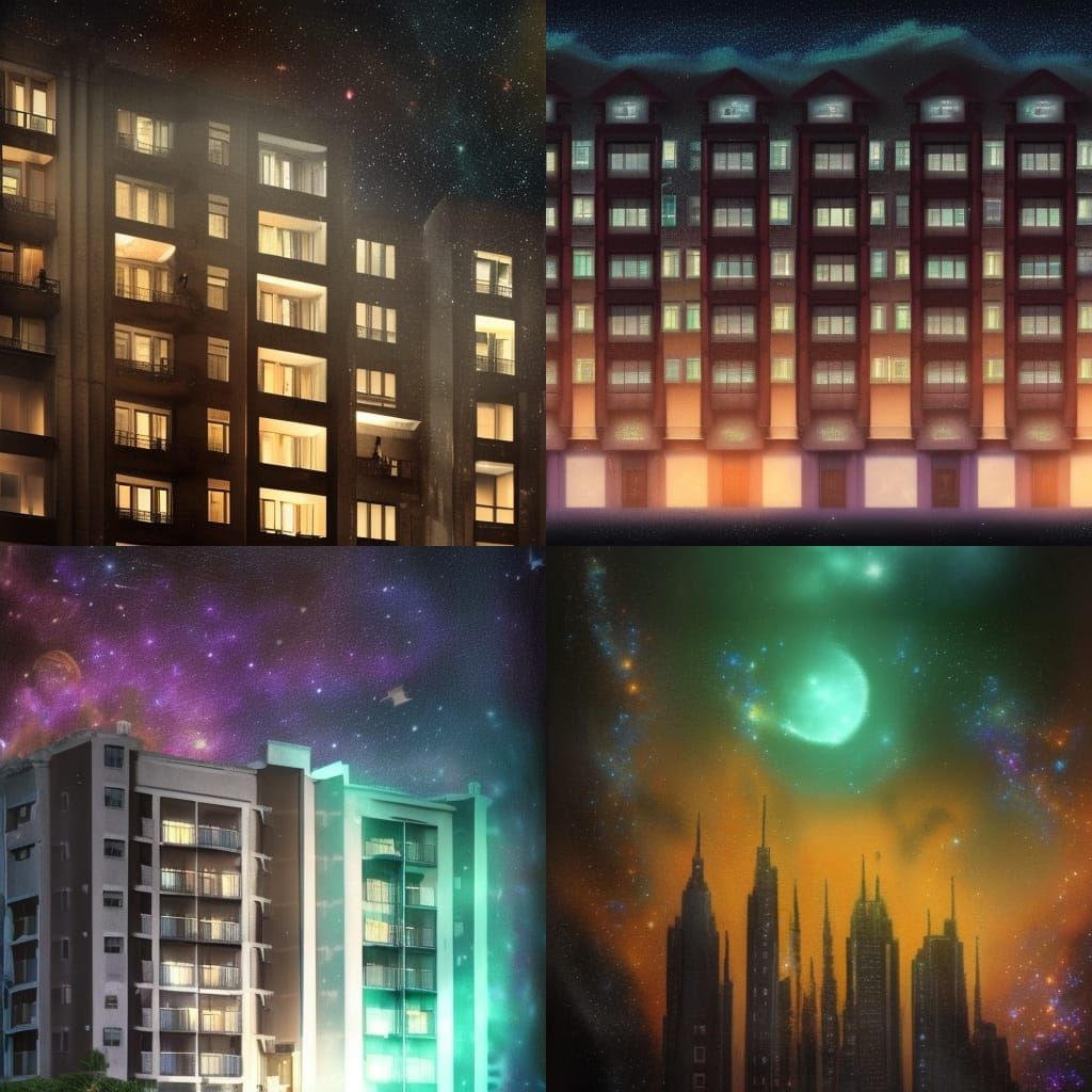 Galactic Apartment Building: Fantasy Concept Art