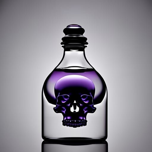 Gothic Poison Bottle in Laboratory, Digital Art