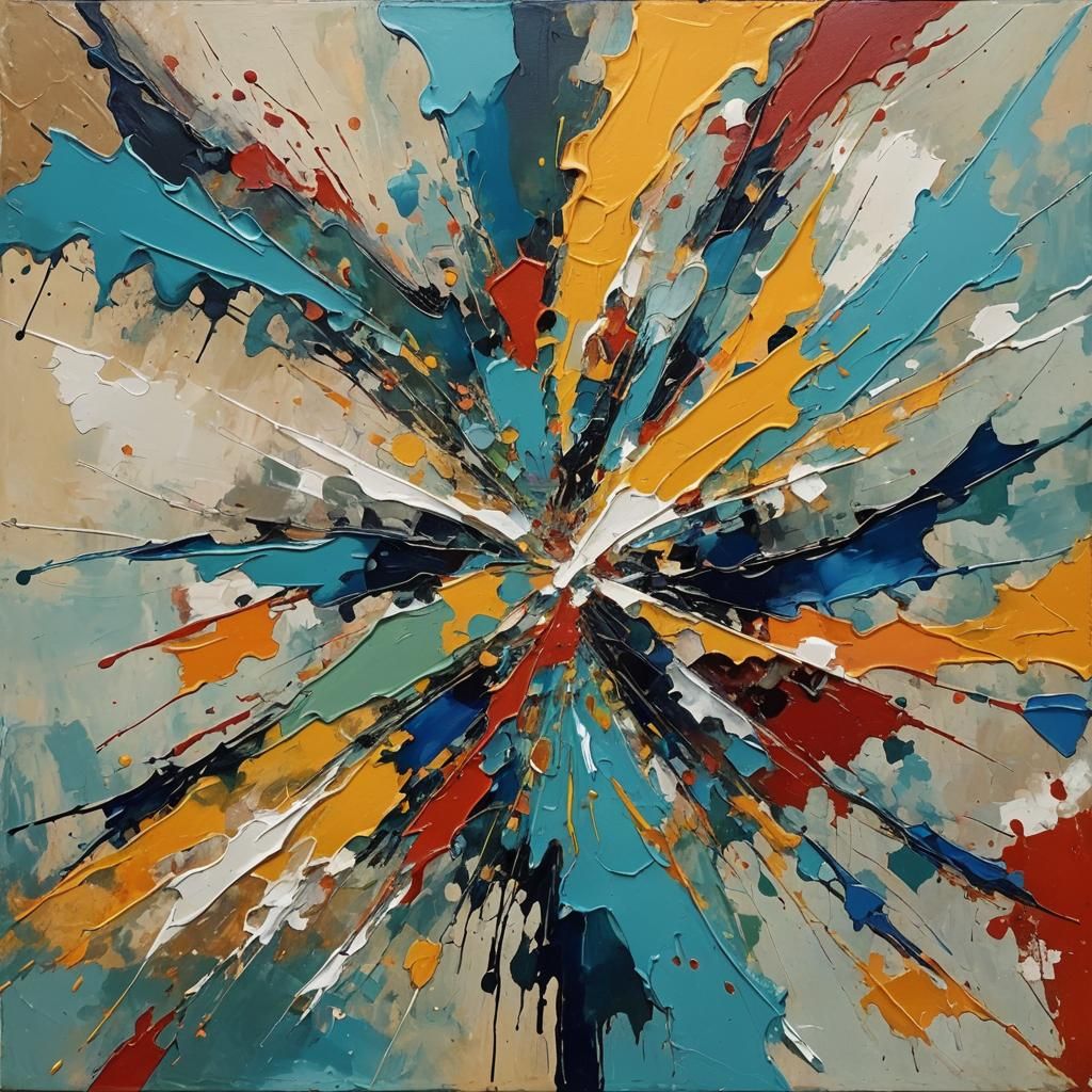 Colorful Abstract Art Depicting Mutual Assistance