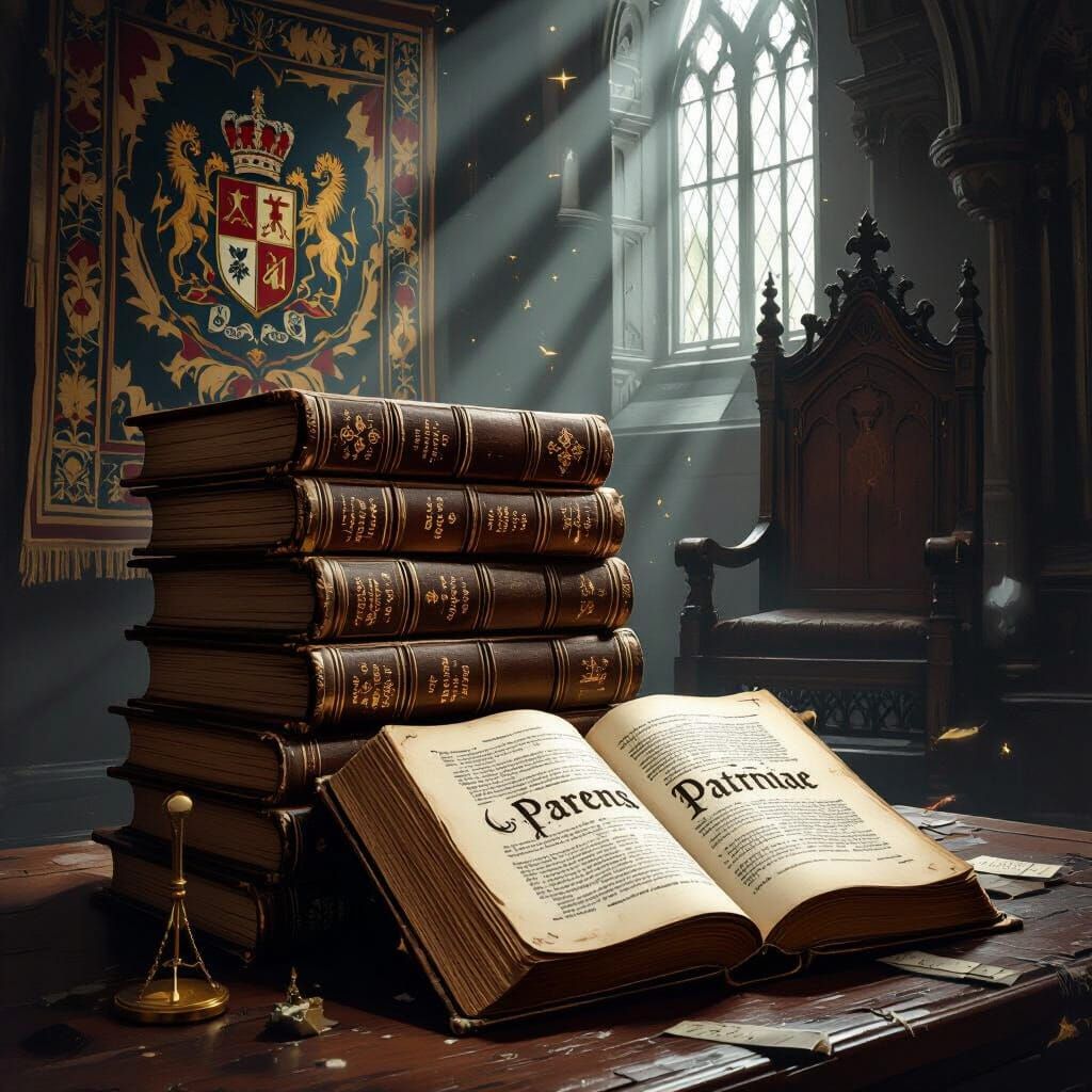 Old Law Books and English Monarchy Chamber