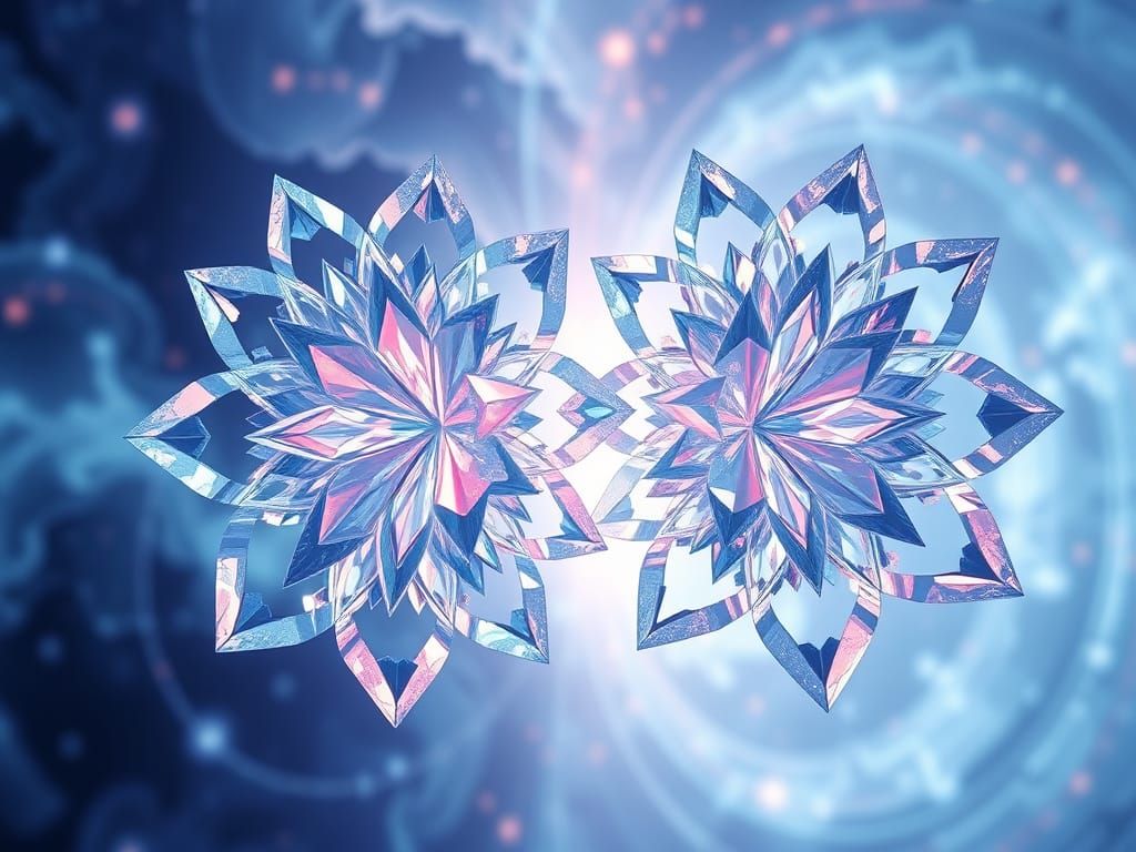 Geometric Ice Flowers in Cosmic Nebula