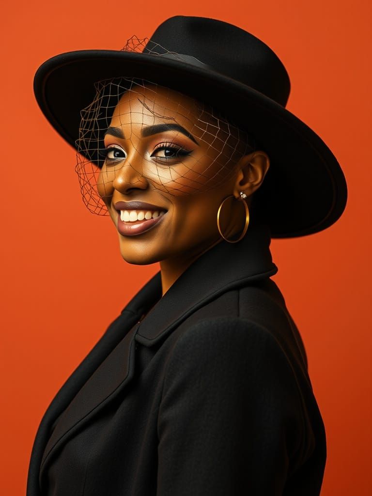 Smiling Nigerian Woman Portrait in Vibrant Style