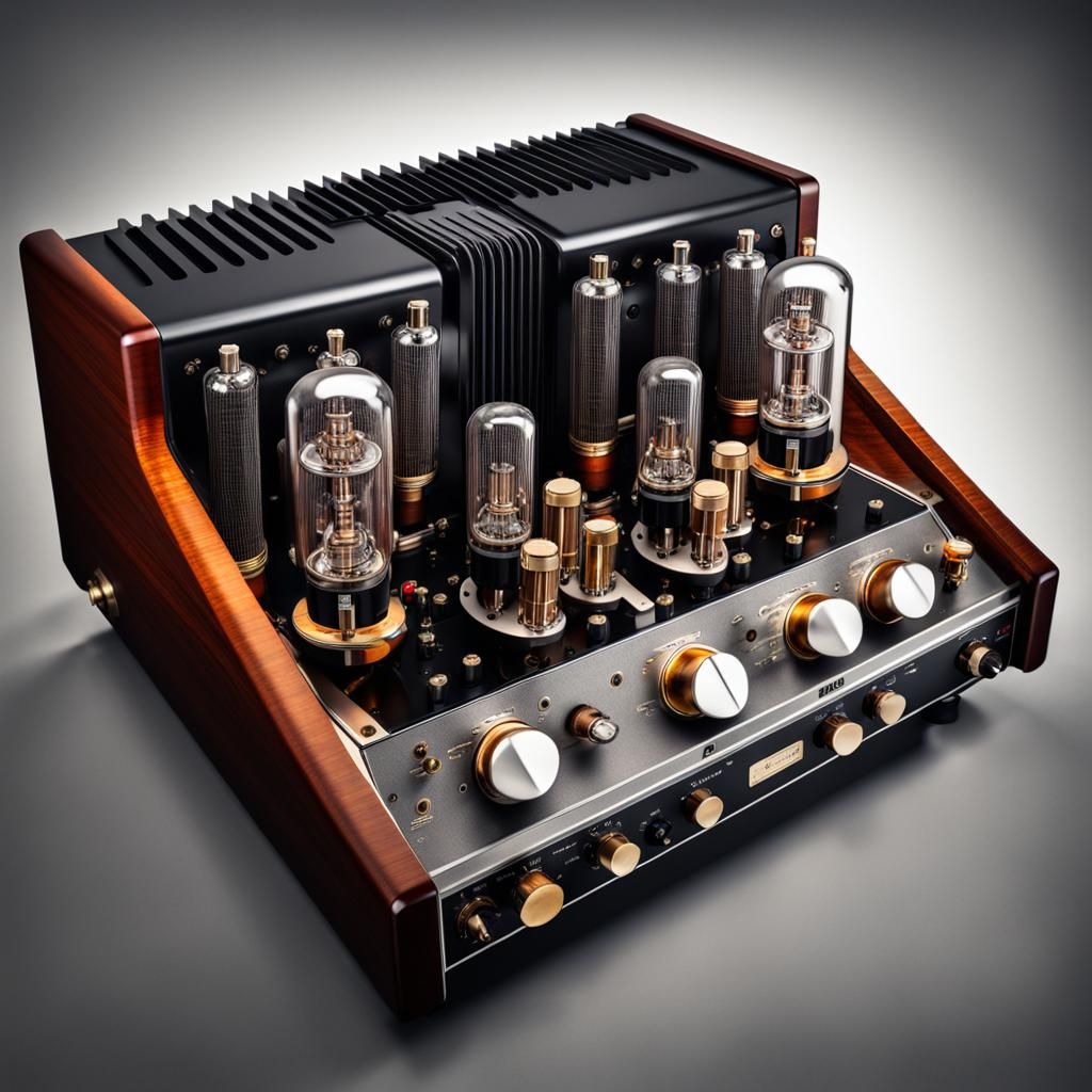 Hyperrealistic Vintage Tube Amplifier in High Definition