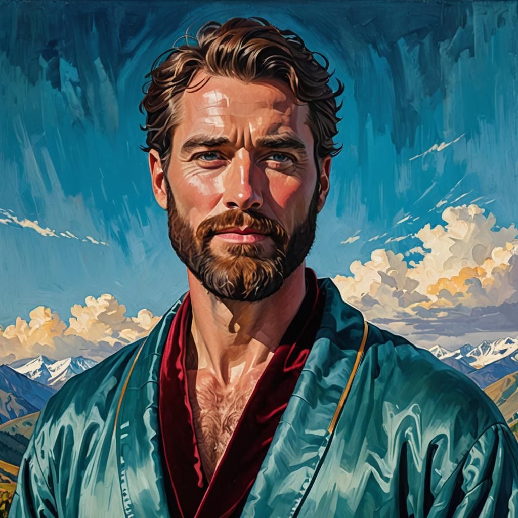 Majestic Bearded Man in Baroque Style Portrait