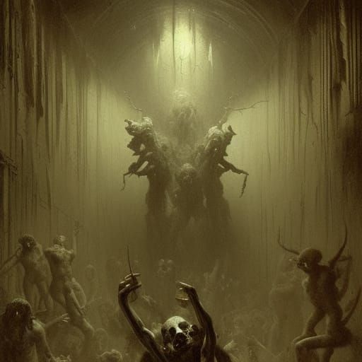 Horrific Demons in Gustave Doré Style