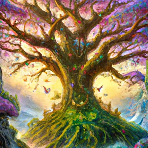 Ethereal Tree of Life in Fairytale Style