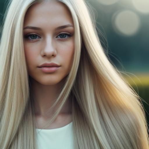 Blonde Woman with Long Hair: Professional Photography