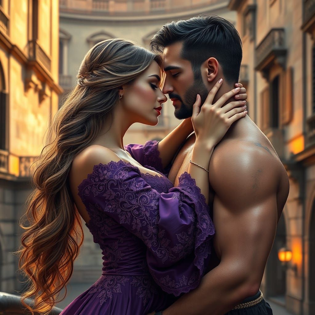 Romantic Italian Goddess in Fantasy Setting