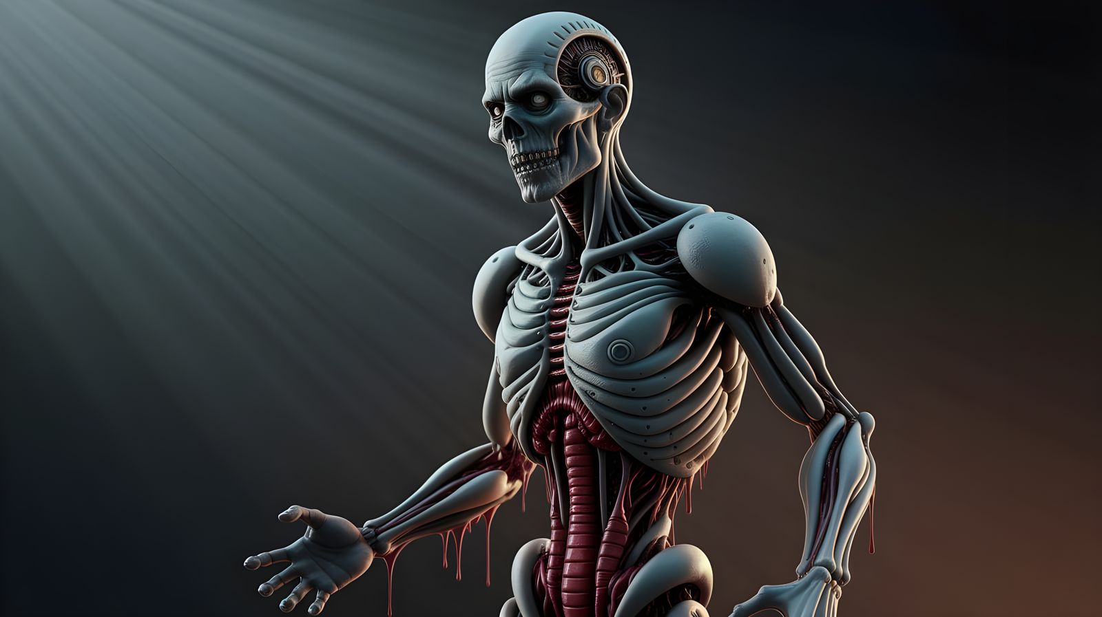 Bio-Mechanical Zombie in Intricate Cyberpunk Style